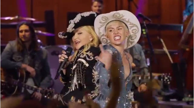 madonna-miley-cyrus-don´t tell me we can´t stop unplugged mtv 2014