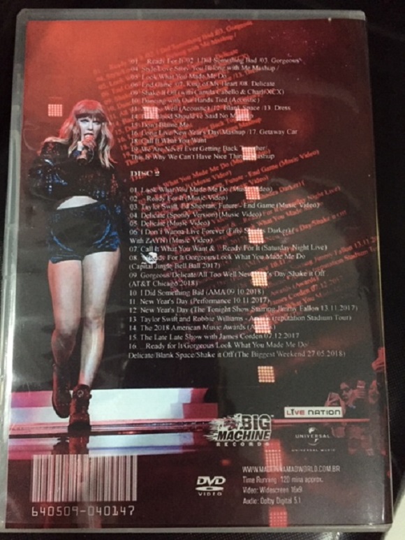 DVD duplo Taylor Swift Reputation Stadium Tour bb