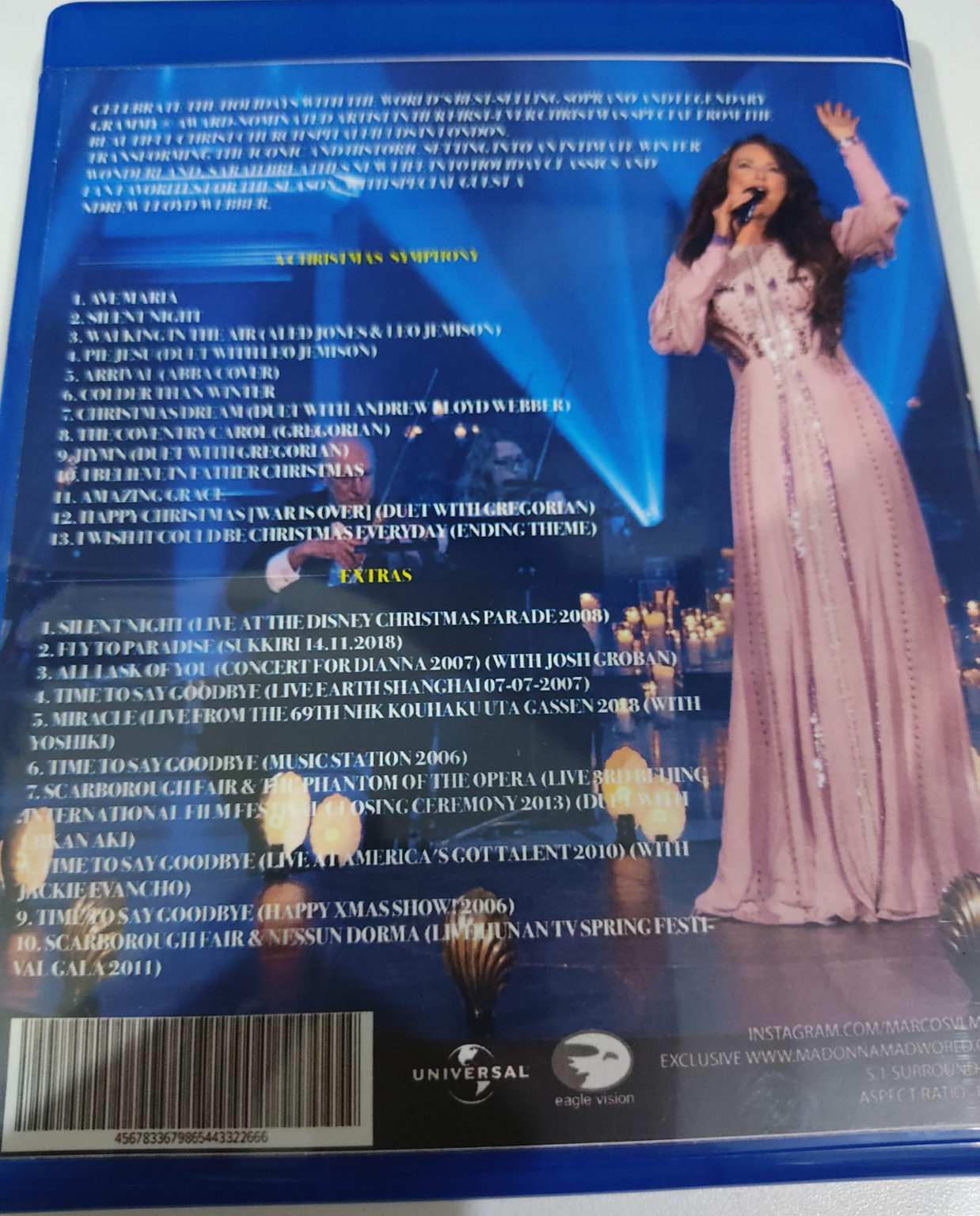 Bluray Sarah Brightman A Christmas Symphony (Hymn) MADONNA MADWORLD